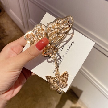 Kẹp Tóc Kim Loại Hình Hoa Bướm 3d Phong Cách Hàn Quốc Cho Nữ