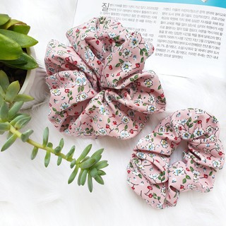 CỘT TÓC SCRUNCHIES LỤA HOA CHERRY NHÍ TO DÚN NHIỀU CJ5