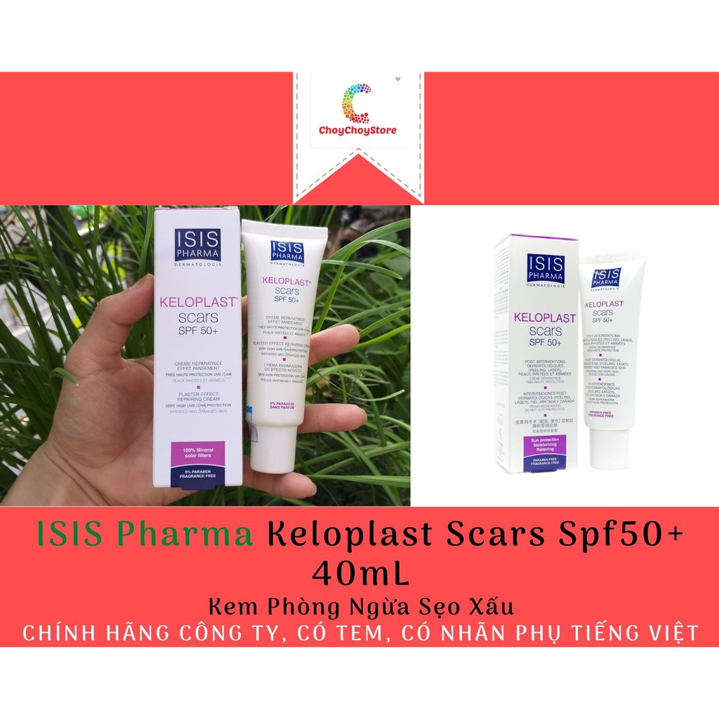 [TEM CTY] ISIS Pharma Keloplast Scars SPF50+ 40mL - Kem Phòng Ngừa Sẹo Xấu