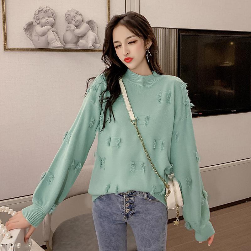 Áo len thời trang nữ họa tiết vá cực yêu Style Hàn Quốc C074