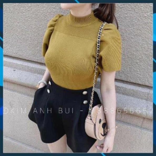 Áo len ngắn tay bồng quảng châu chất len mềm mịn không nhăn không xù thời trang Banamo Fashion áo len cộc tay 343 | BigBuy360 - bigbuy360.vn