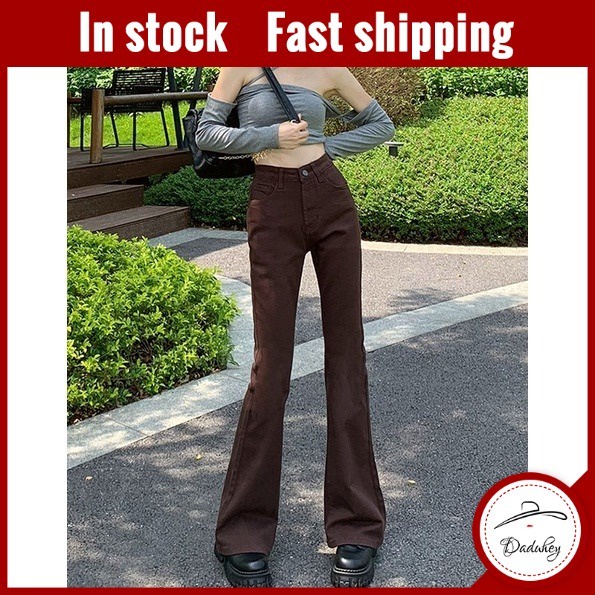 Quần jeans dài eo cao 7 màu tùy chọn thời trang kiểu Mỹ retro mới 2022 cho nữ