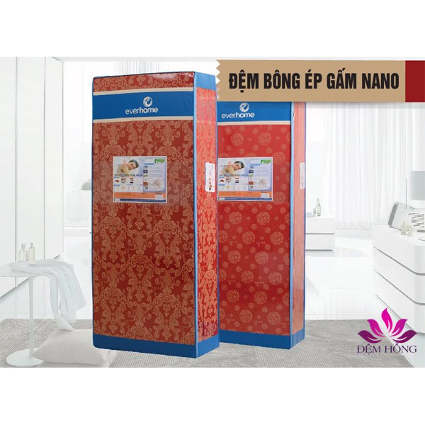 Đệm bông Nano chống khuẩn Everhome vỏ gấm cao cấp