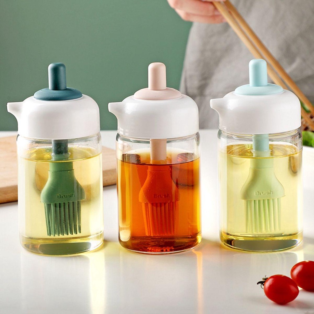 Lọ Đựng Gia Vị Bằng Silicone Kèm Cọ Quét Dầu Tiện Dụng Cho Nhà Bếp