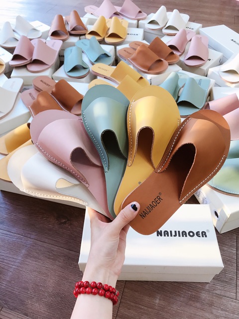 Dép da mềm đế dẻo