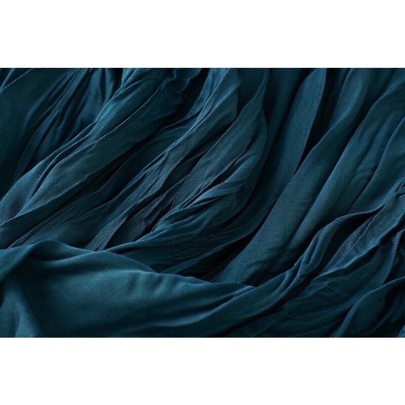 Chân váy dài nhăn dài 82cm loại 1 Quảng Châu chân váy midi xếp ly vintage