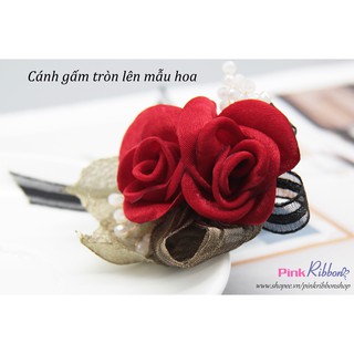 (TÚI 10C) Cánh hoa gấm tròn dùng làm hoa trang trí may mặc, hoa cài áo, hoa phụ liệu may mặc, phụ kiện tóc