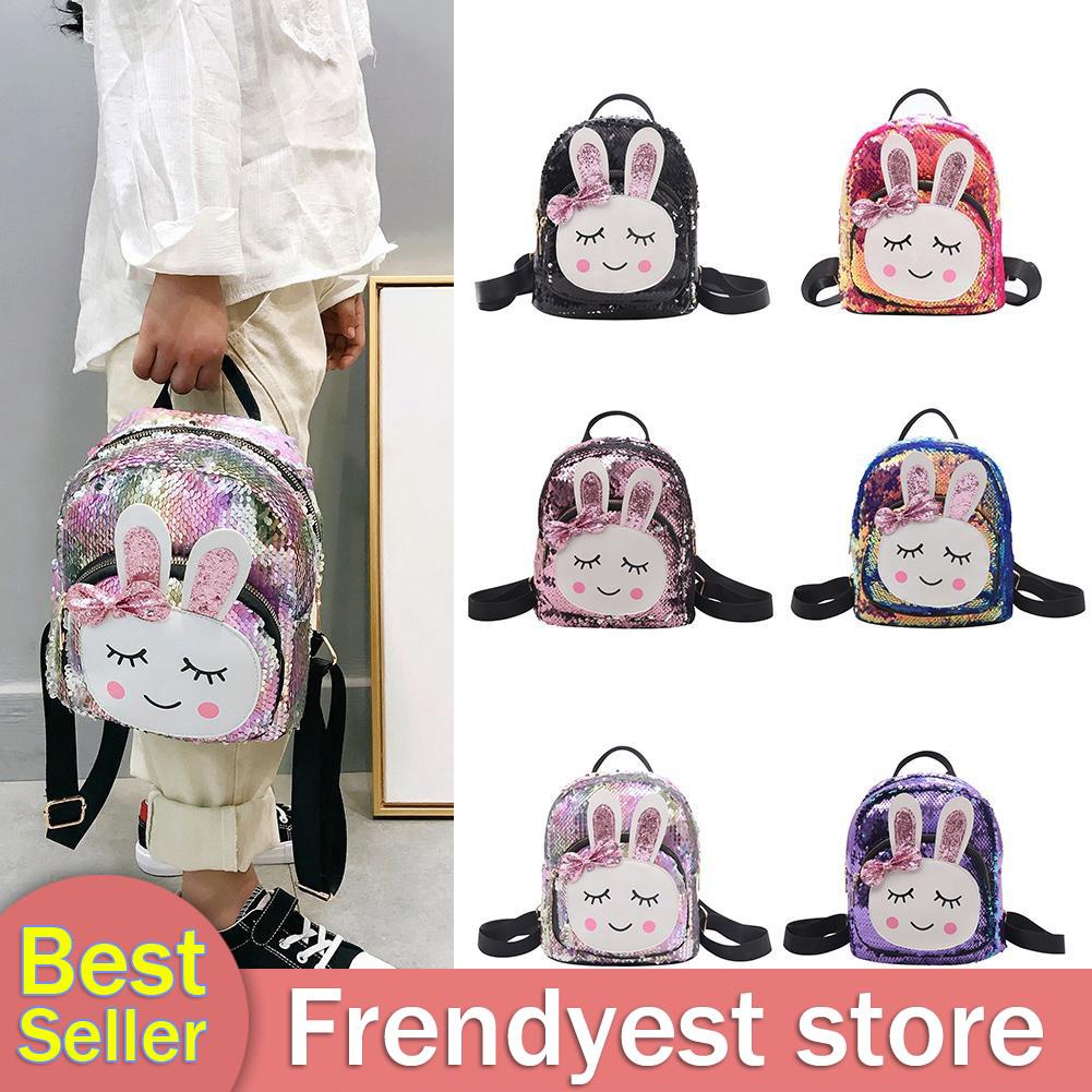 Ba lô tai thỏ đính kim sa lấp lánh xinh xắn dành cho bạn gái