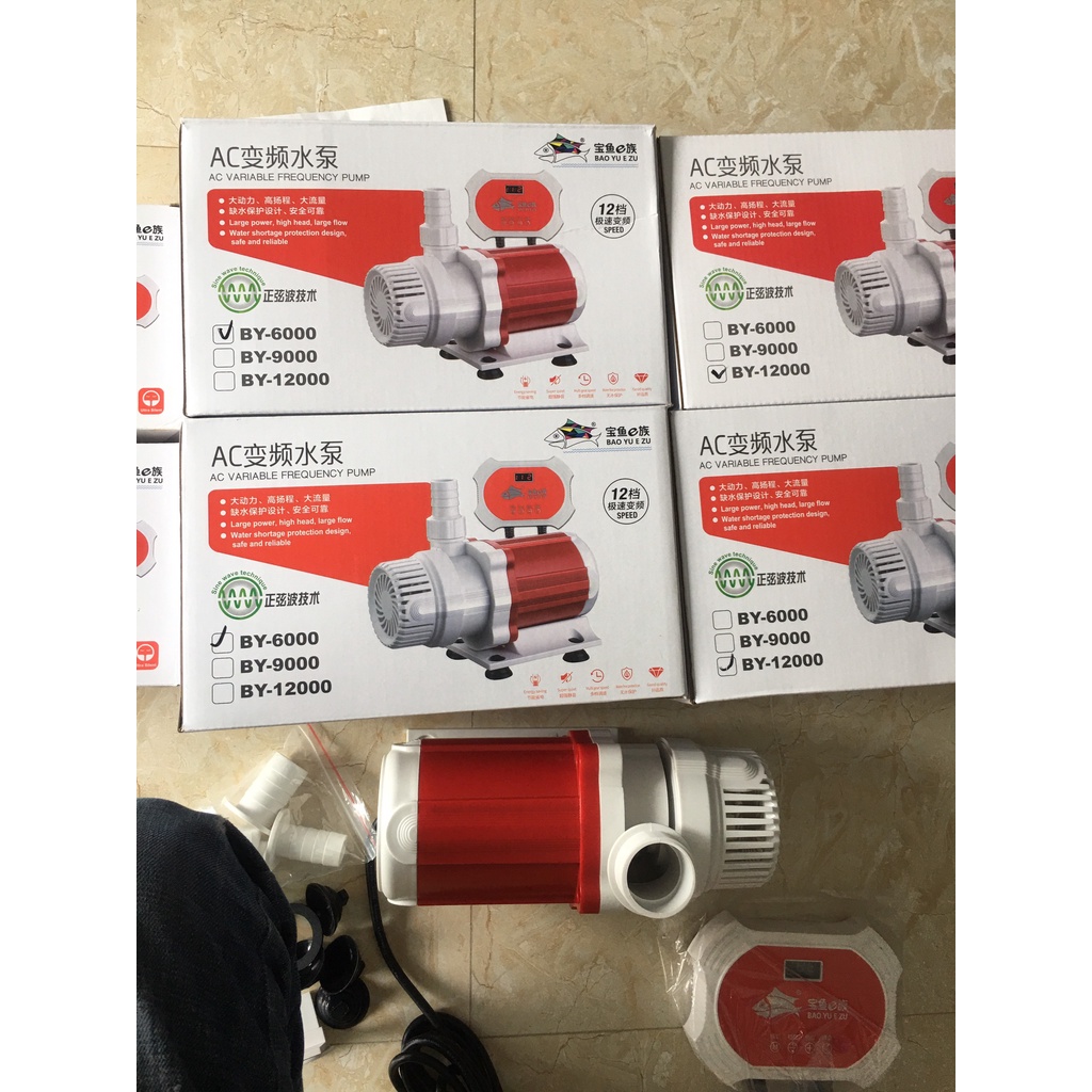 Máy bơm bể cá cảnh,hồ KOI BAOYU-BY 2000-4000-6000-9000-12000,có bảng điều khiển chế độ,siêu tiết kiệm điện.