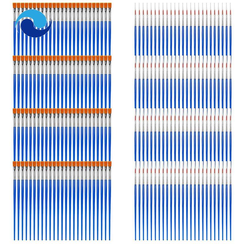 Bộ 100 Cọ Dẹt Và 100 Cọ Vẽ Tranh Màu Nước Chuyên Dụng