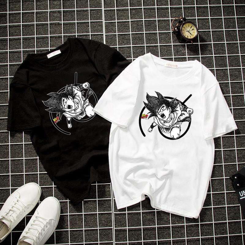 Áo thun unisex form rộng họa tiết goku vải dày mịn 2019T1706