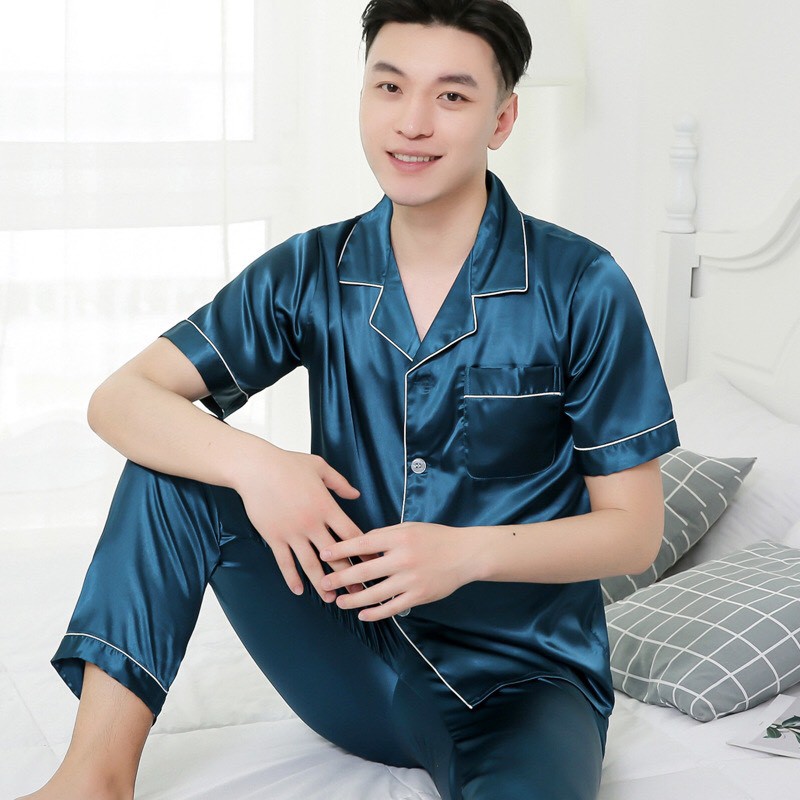 Đồ bộ pijama áo cộc quần dài màu trơn dành cho các cặp đôi - Đồ mặc nhà nam nữ (Hàng sẵn)