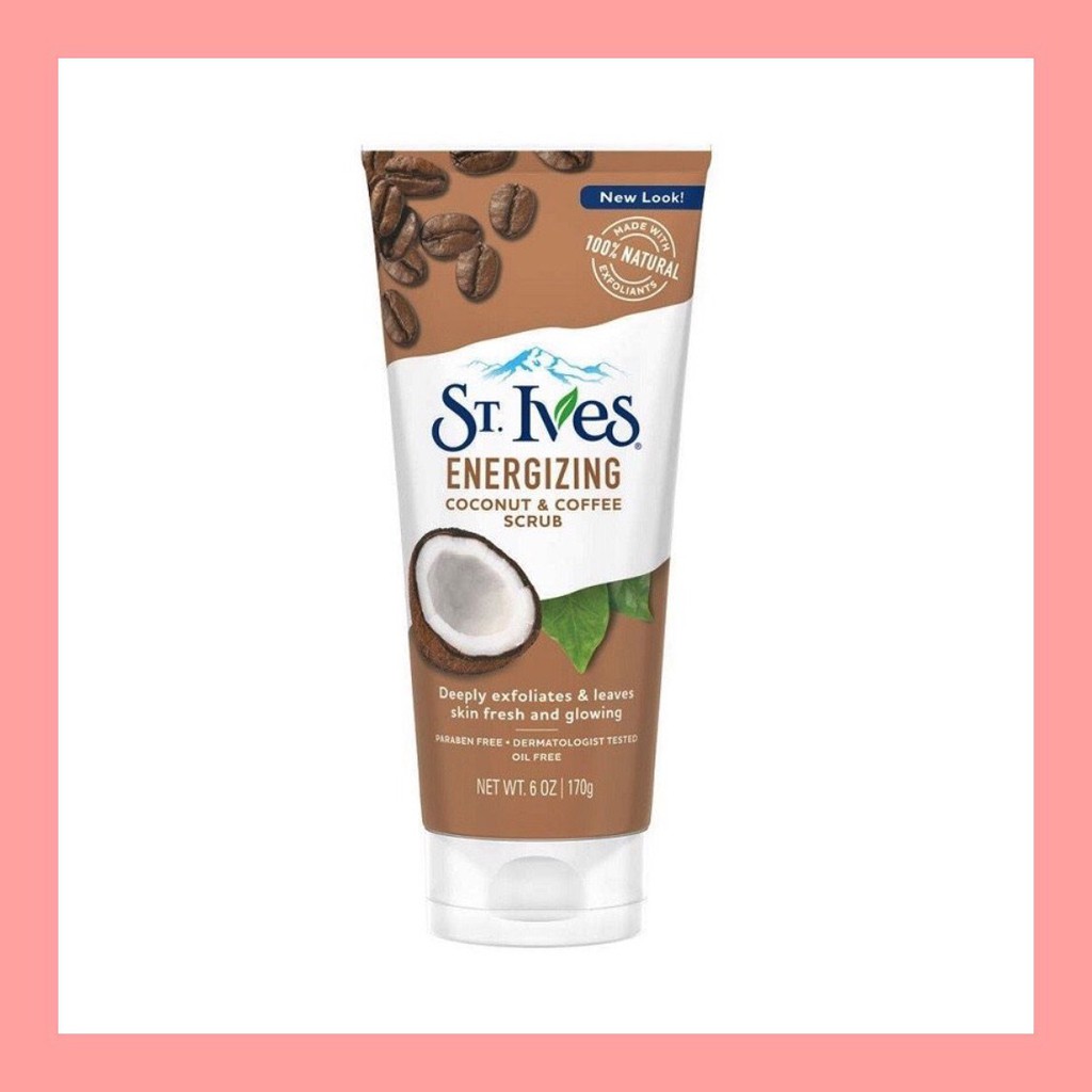 Sữa Rửa Mặt Tẩy Tế Bào Chết Chiết Xuất Dừa Và Cà Phê ST.IVES Energizing Coconut & Coffee Scrub 170g