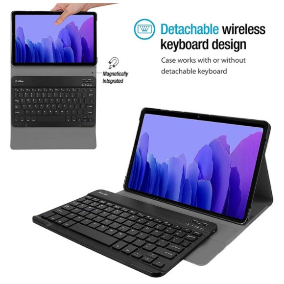 Samsung Tab A7 Lite_Bao da kèm bàn phím kết nối Bluetoot cho Tab A7 Lite 8 T220, T225 kết nối siêu nhanh dễ dàng sử dụng