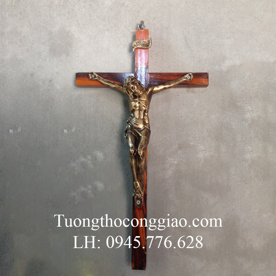 Tượng Chúa Chịu Nạn 25cm Thánh Giá 45cm xi đồng