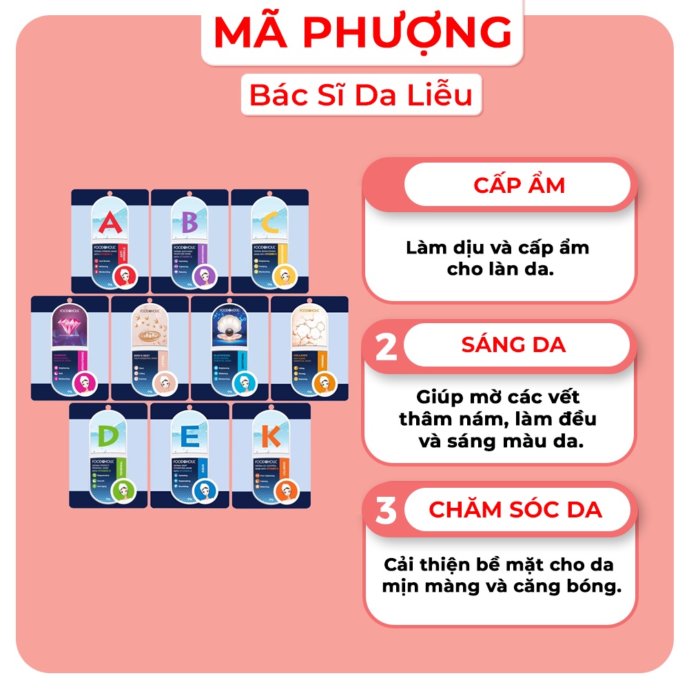Mặt Nạ Giấy Foodaholic Chăm Sóc Da Toàn Diện - Bác sĩ Mã Phượng