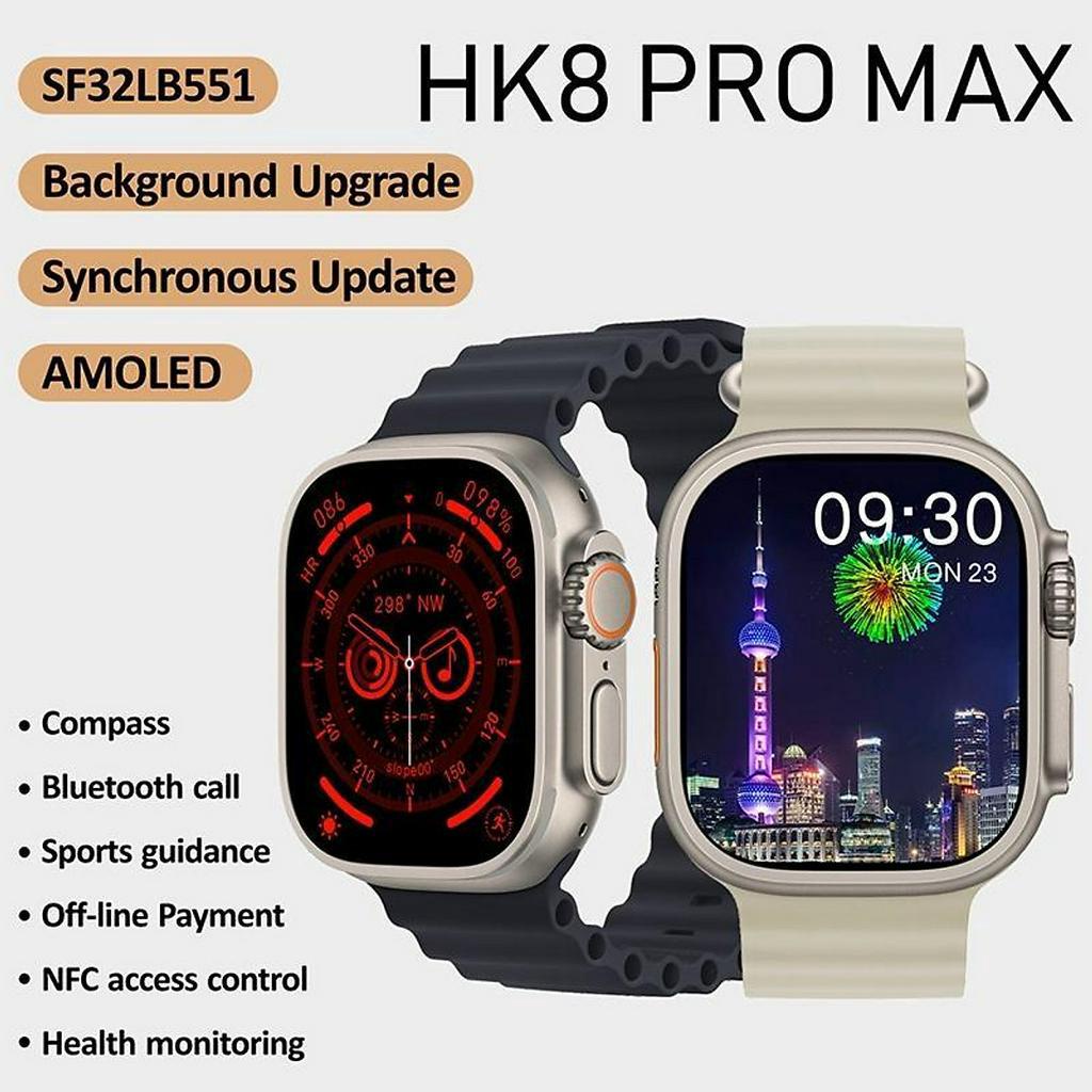 Đồng Hồ Thông Minh HK8 Pro Max Tặng Kèm Dây Đeo Cao Cấp Màn Ultra 2.12. Màn Hình Siêu Supper Amoled Siêu Tràn Viền