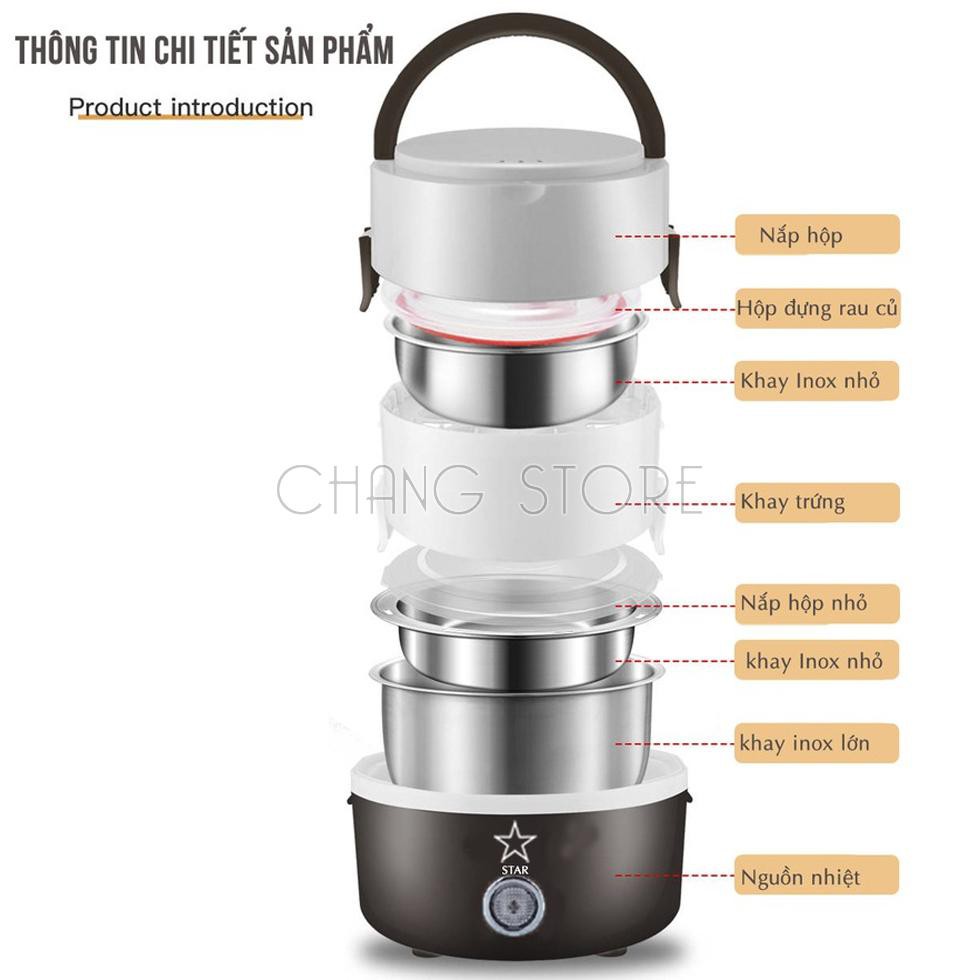 Hộp Cơm Cắm Điện Ruột Inox 304 3 Tầng Tiện Dụng Cho Dân Văn Phòng