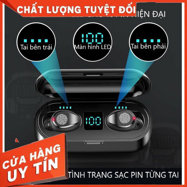 Tai Nghe Bluetooth -  - Tai Nghe Bluetooth AMOI F9 Bản QUỐC TẾ Nút Cảm Ứng Bluetooth 5.0 Pi
