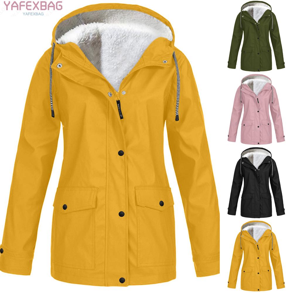 Coat Womens Fashion Winter Warm Fleece Lined Coat Jacket Windproof Outwear Women Waterproof Raincoat 1pcs New Hot