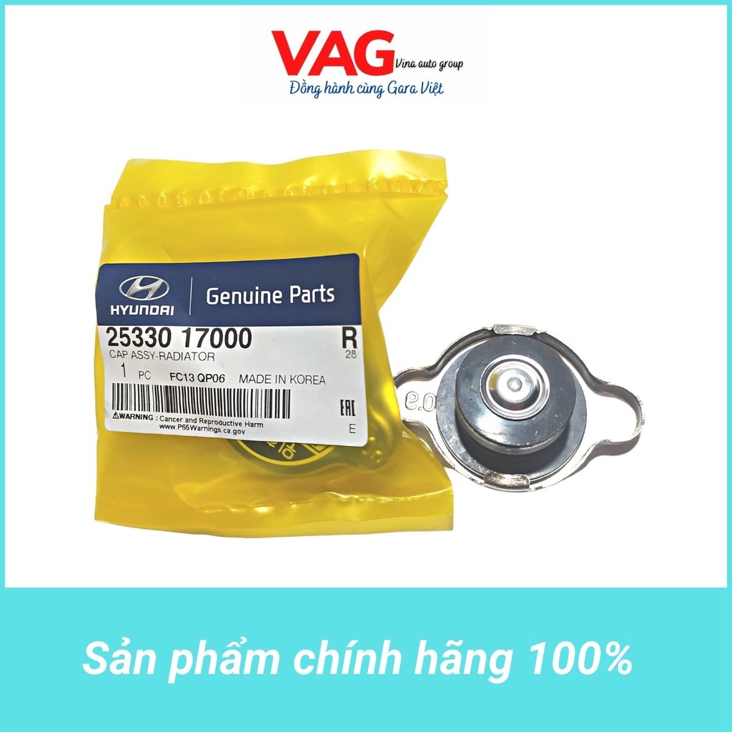 [Chính hãng] Nắp két nước 0.9 chính hãng hợp kim, dày dặn, siêu bền, dùng cho Hyundai, Kia, nissan, ...