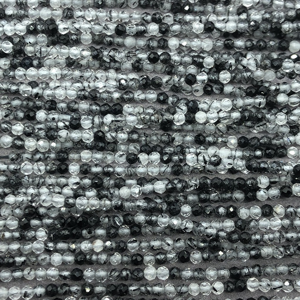 Chuỗi Hạt Đá Thạch Anh Đen Tự Nhiên 2mm