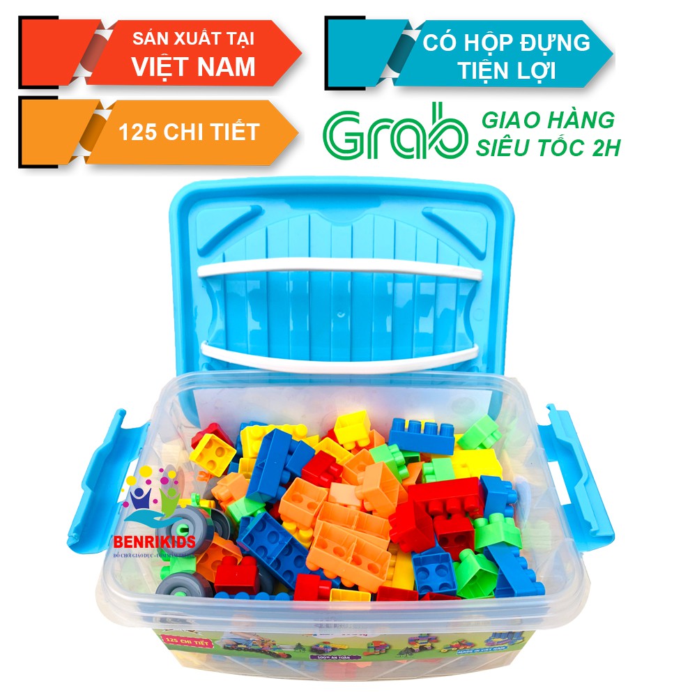 Xếp Hình Có Hộp Đựng 125 Chi Tiết Hàng Việt Nam Nhựa Đẹp