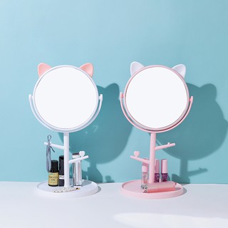 Gương trang điểm để bàn có thể xoay theo dạng sáng tạo, gương trang điểm công chúa để bàn đa năng dùng cho sinh viên ký