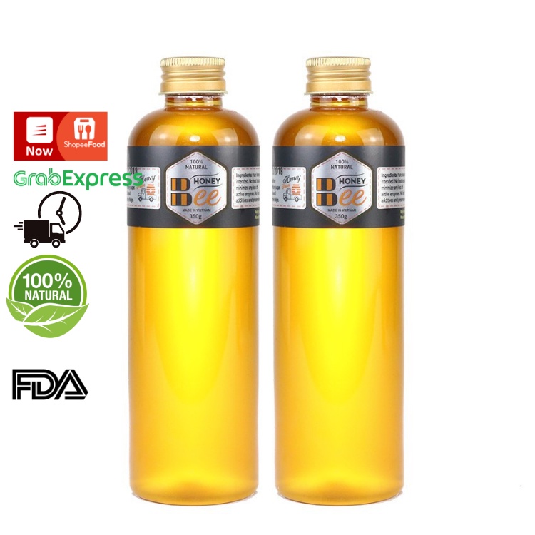 COMBO 2 chai mật ong nguyên chất 100% BEE Honey 350g (1/4 lít) Thế Hồng Honey(TRẢ HÀNG NẾU SẢN PHẨM KHÔNG THẬT