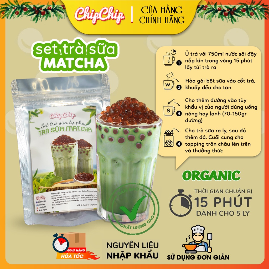 Combo Trà Sữa Trân Châu Matcha,Sầu Riêng, Phúc Bồn Tử,Sâm Dứa  Nguyên Liệu Trà Sữa Nhập Khẩu