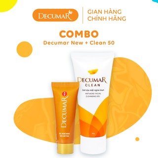 Combo bộ 2 ngừa mụn Decumar gồm Gel trị mụn 20gr và Gel rửa mặt 50gr giúp giảm mụn viêm, mờ thâm sẹo, kiểm soát nhờn