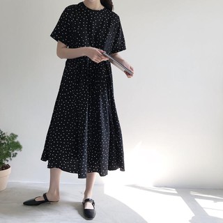 Đầm nữ dáng vintage chấm bi