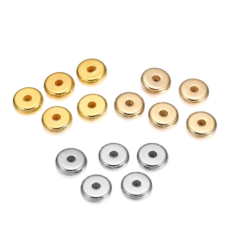 Set 150 hạt xâu chuỗi ST.KUNKKA 2.0mm bằng nhựa màu vàng/ bạc làm trang sức DIY