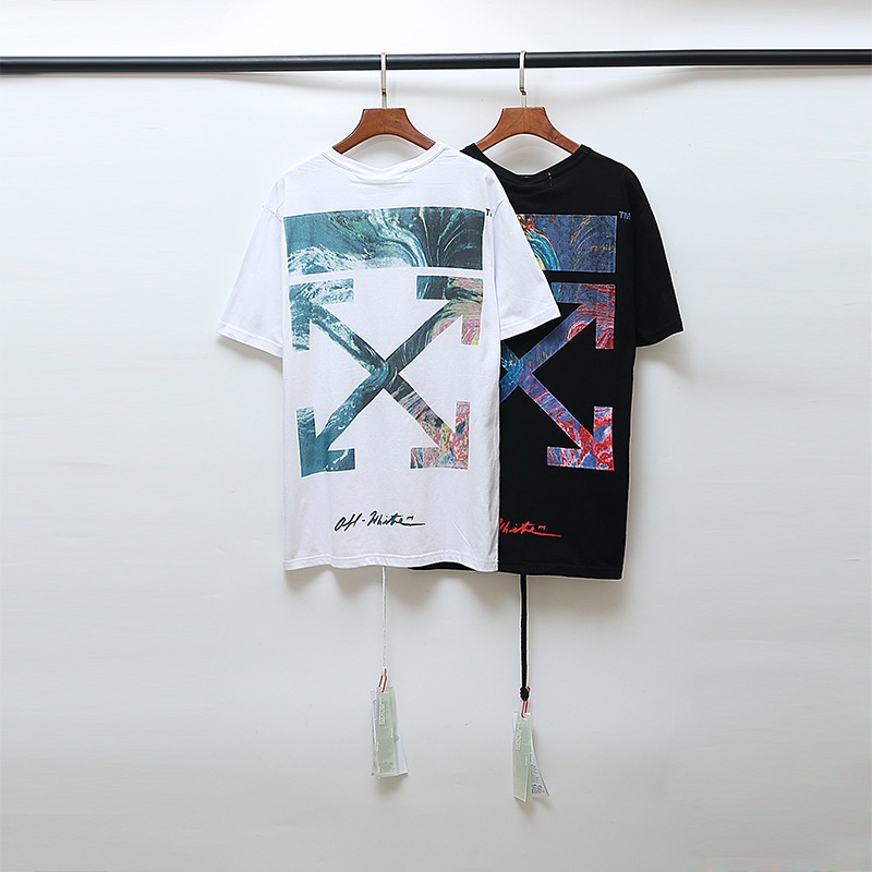 Áo Tee Off White, Áo thun Off White T-Shirt Color Wave Arrow, chất liệu Cotton, 2 màu đen, trắng DuSo.Lux