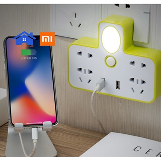 Ổ cắm điện đa năng 4 cổng kiêm đèn ngủ và 2 cổng usb - ổ cắm điện kèm đèn ngủ mẫu mới nhất 2020