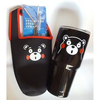 COMBO LY GIỮ NHIỆT GẤU ĐEN KUMAMON 900ML