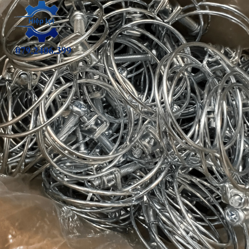 Cổ dê dây - Cổ dê hai dây sắt mạ niken giá rẻ & Quai nhê Clamp đai kẹp xiết ống