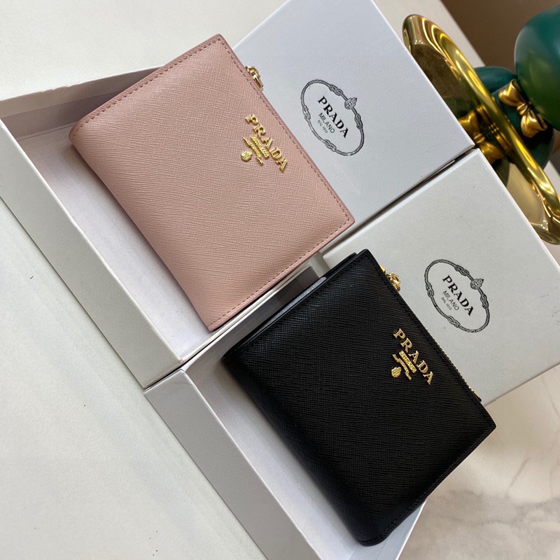 Ví Da Bò Prada Cỡ Nhỏ Gấp Ba Thời Trang Cao Cấp Dành Cho Nữ
