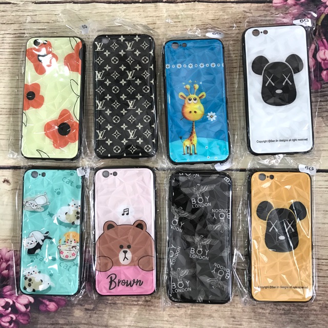Ốp lưng iPhone 6/6s dẻo 3d hình giả đá cao cấp