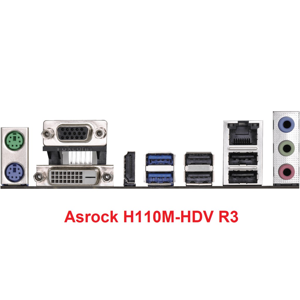 Main Asrock H110M HDV hàng cũ, nguyên bản. Bo mạch chủ Asrock H110m HDV