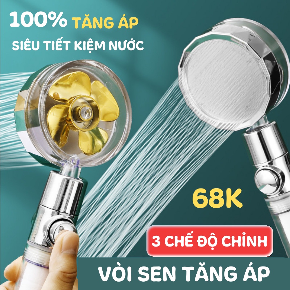 Vòi Sen Tăng Áp, Vòi Hoa Sen Tay Cầm Nhỏ Gọn Tia Xoắn Phun Siêu Mạnh ATILA SHOP