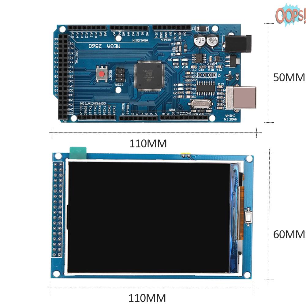 Mô Đun Màn Hình Lcd 3.5 Inch 3.3v / 5v Ili9486 / Ili9488 Ultra Hd 320x480 Cho Arduino Kèm Dây Cáp Mega 2560 R3