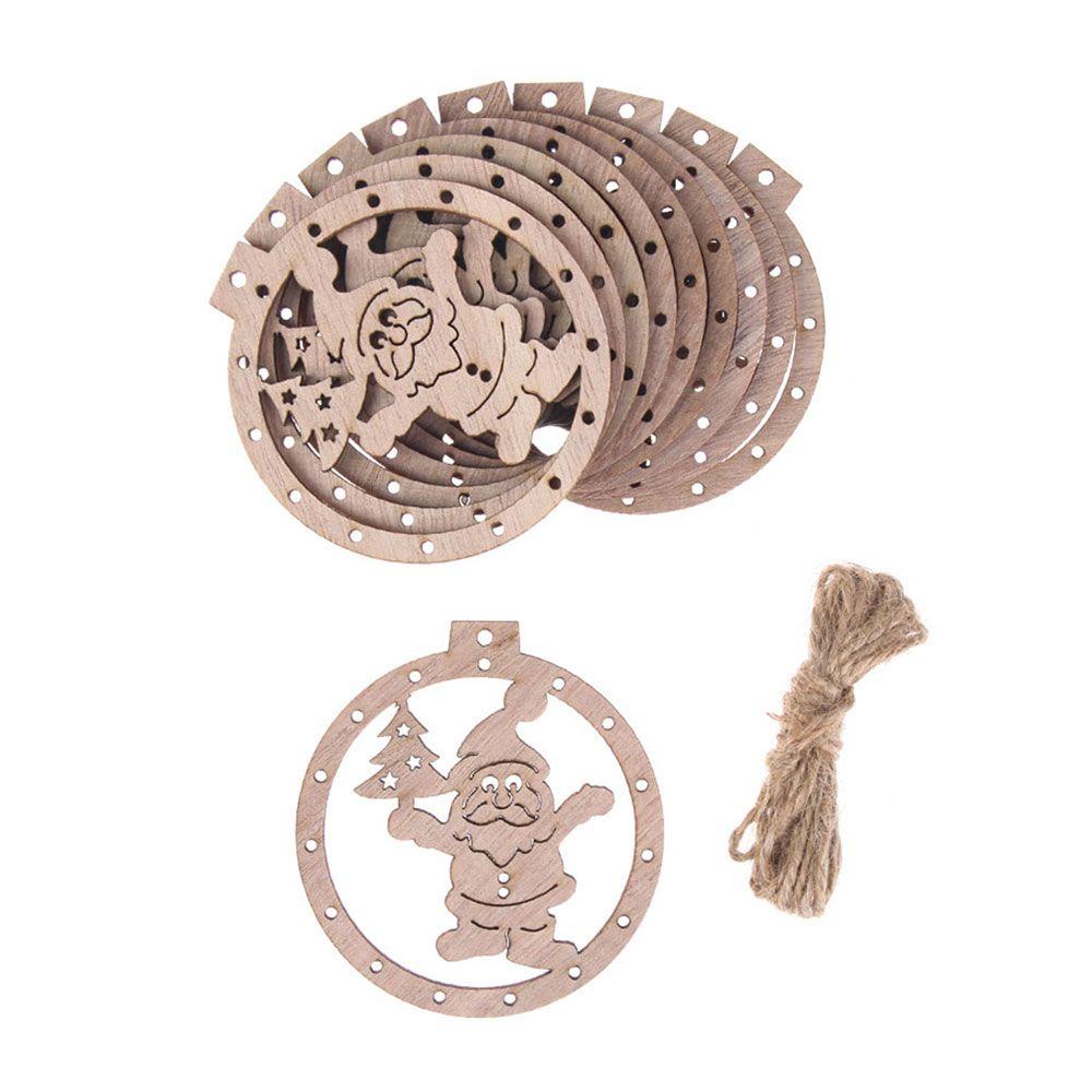Set 10 Phụ Kiện Treo Trang Trí Giáng Sinh Bằng Gỗ Hình Người Tuyết