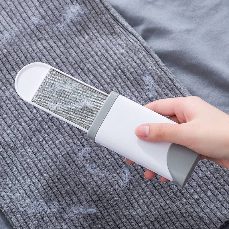 Dụng cụ chổi quét bụi làm sạch lông quần áo thông minh bằng nhựa vệ sinh quần áo có nắp tiện lợi màu xám