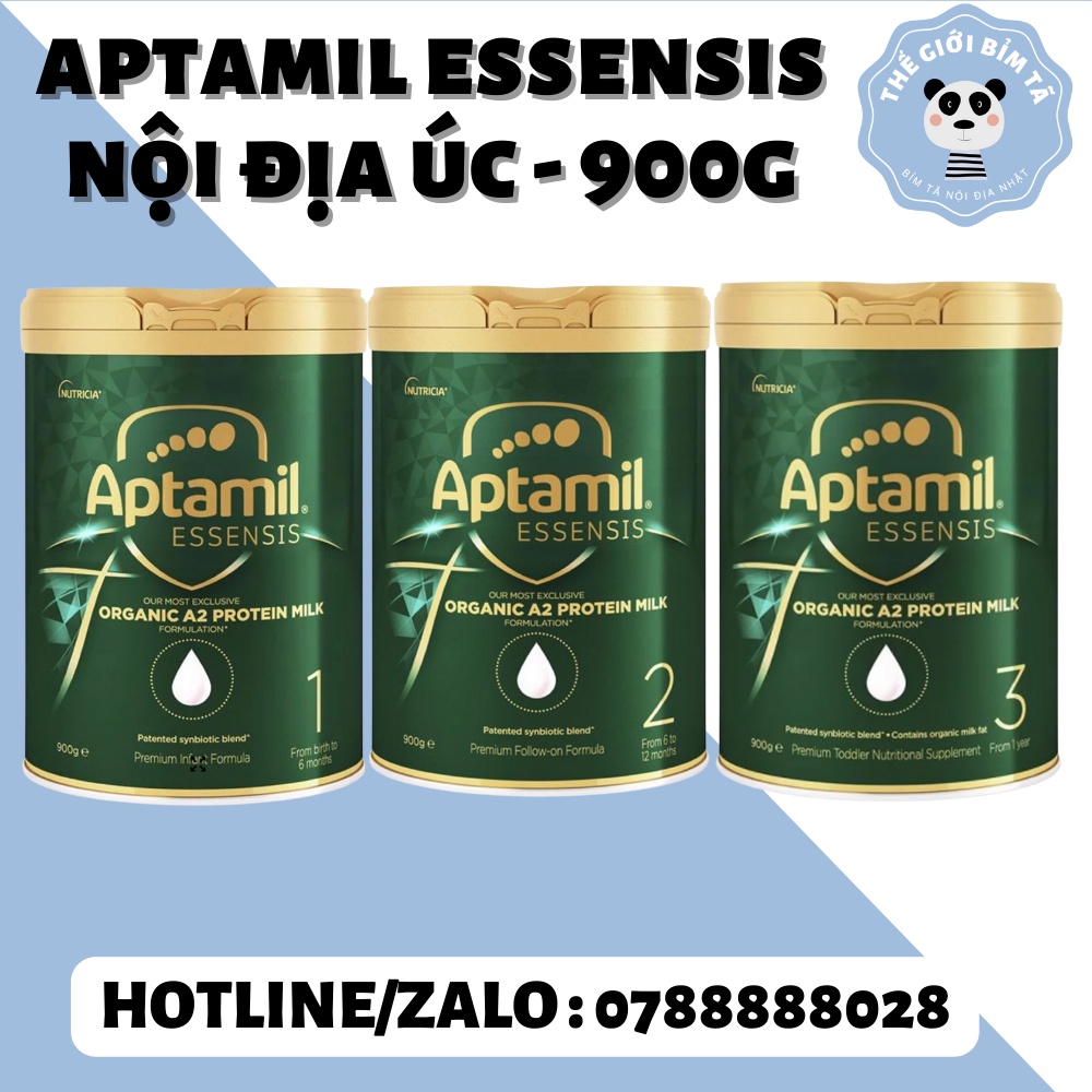 Sữa Bột Aptamil Essensis Organic A2 900gr Nội Địa Úc Đủ Số 1,2,3 (Date 2023)