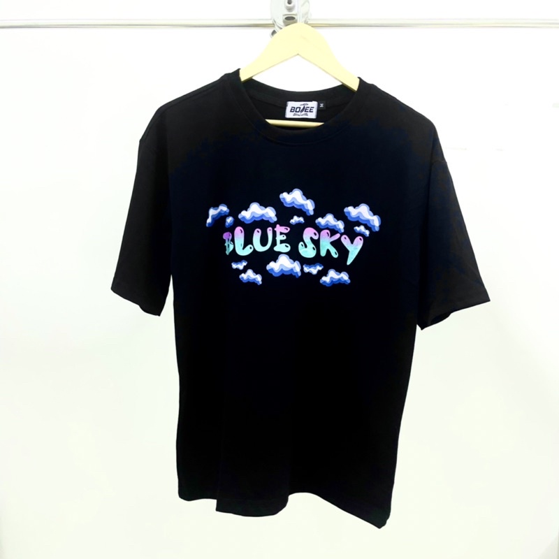 Áo thun tee Blue SKY in hình chim unisex form rộng tay lỡ