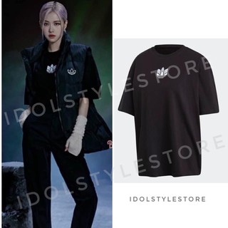 áo tay lỡ thun hoa adi Chaeng Rose Blackpink