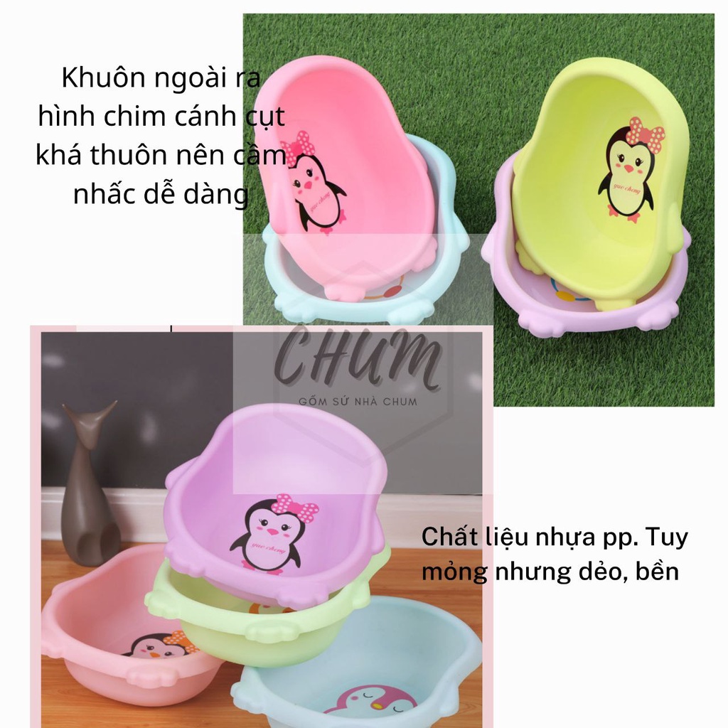 CHẬU NHỰA RỬA MẶT HÌNH CHIM CÁNH CỤT CHO BÉ E11