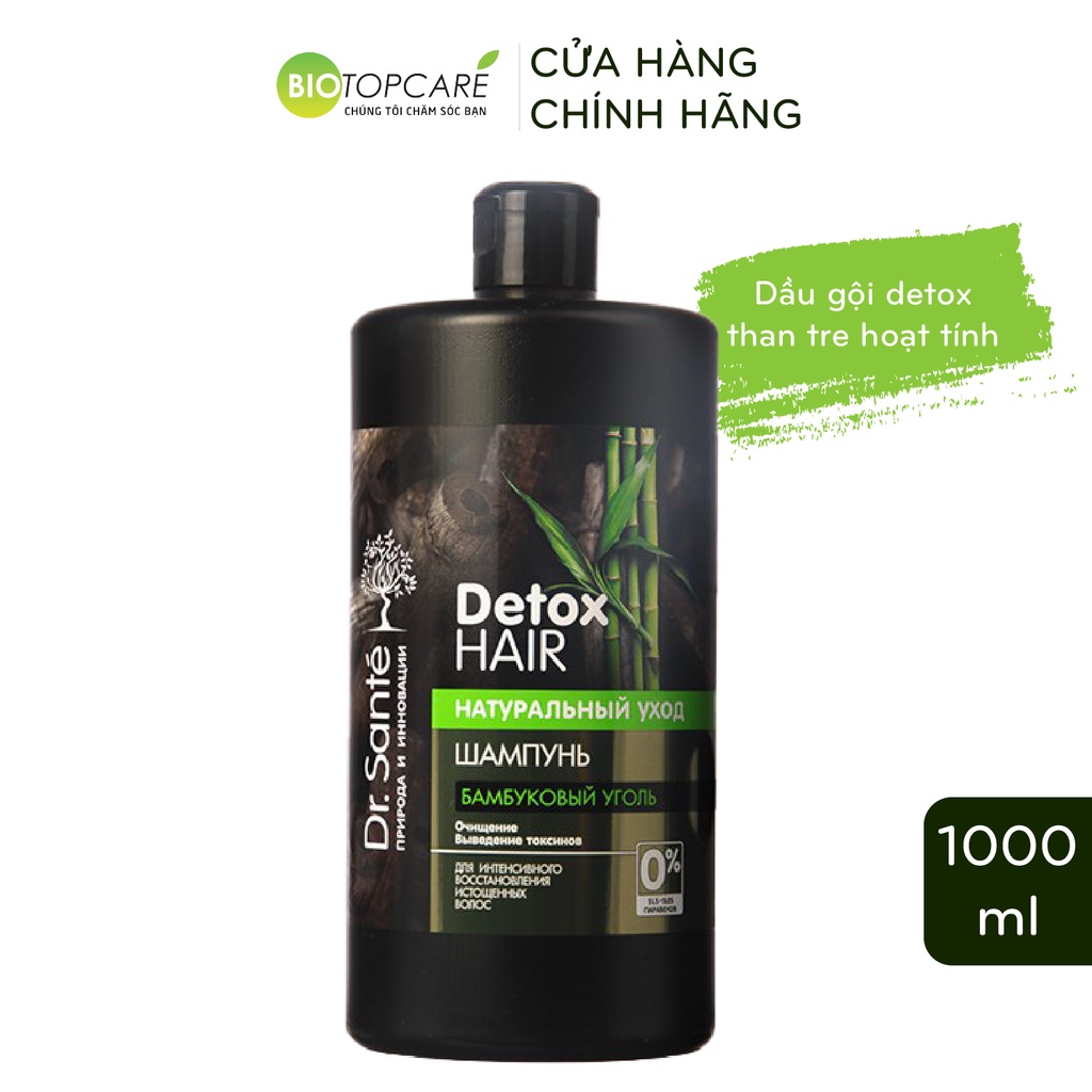 Dầu Gội Detox Làm Sạch Sâu Dr. Sante Detox Hair Chứa Than Tre Hoạt Tính 1000ml - TN065