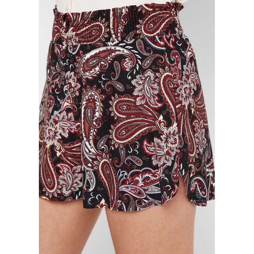 Quần short thun ngủ họa tiết hoa lá cọ xuất xịn lưng chun co dãn